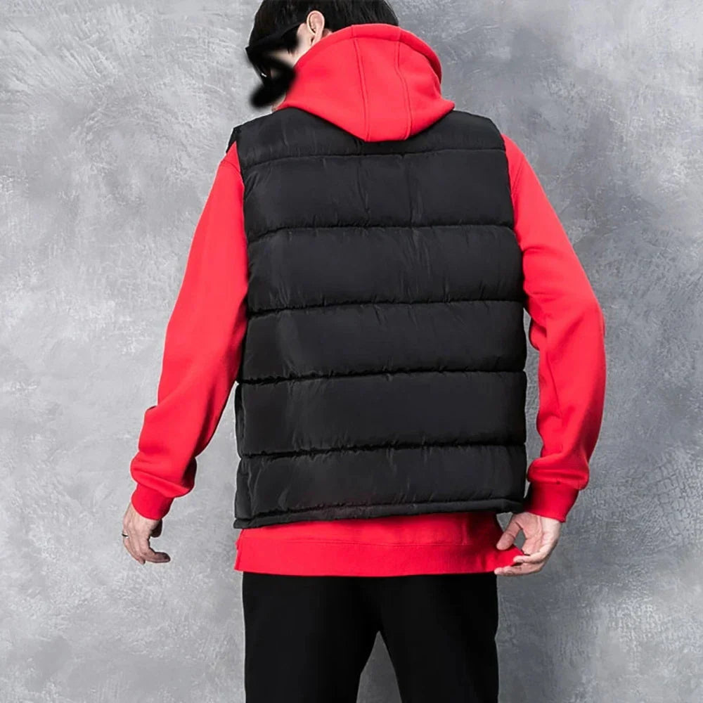 Warm Slim Men’s Puffer Vest - Stand Collar, Polyester, Casual - Tophatter Daily Deals