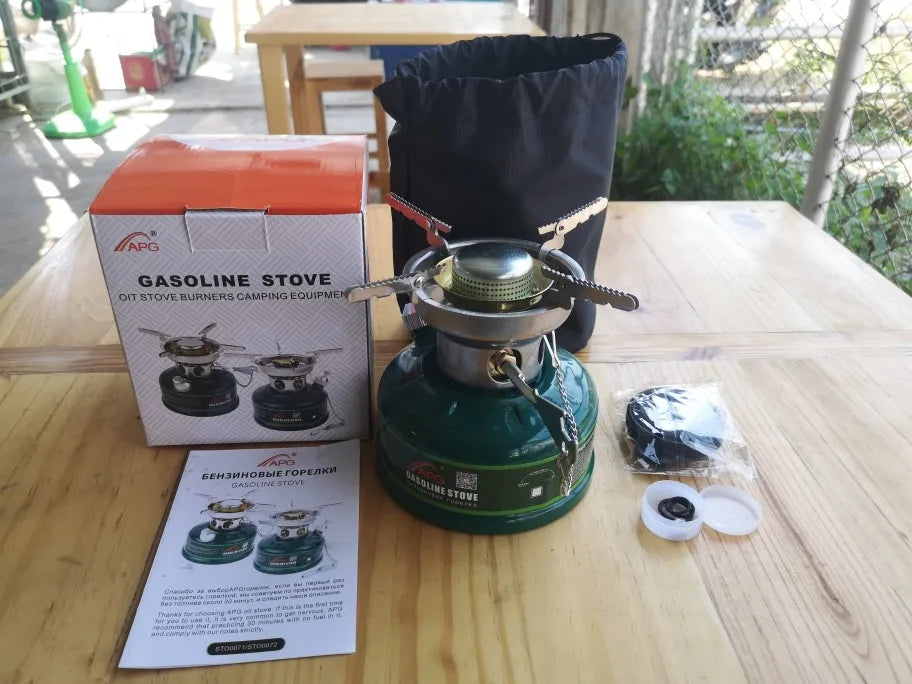 Camping Gasoline Stove with Silencer Green Camp Cooking - Tophatter Daily Deals