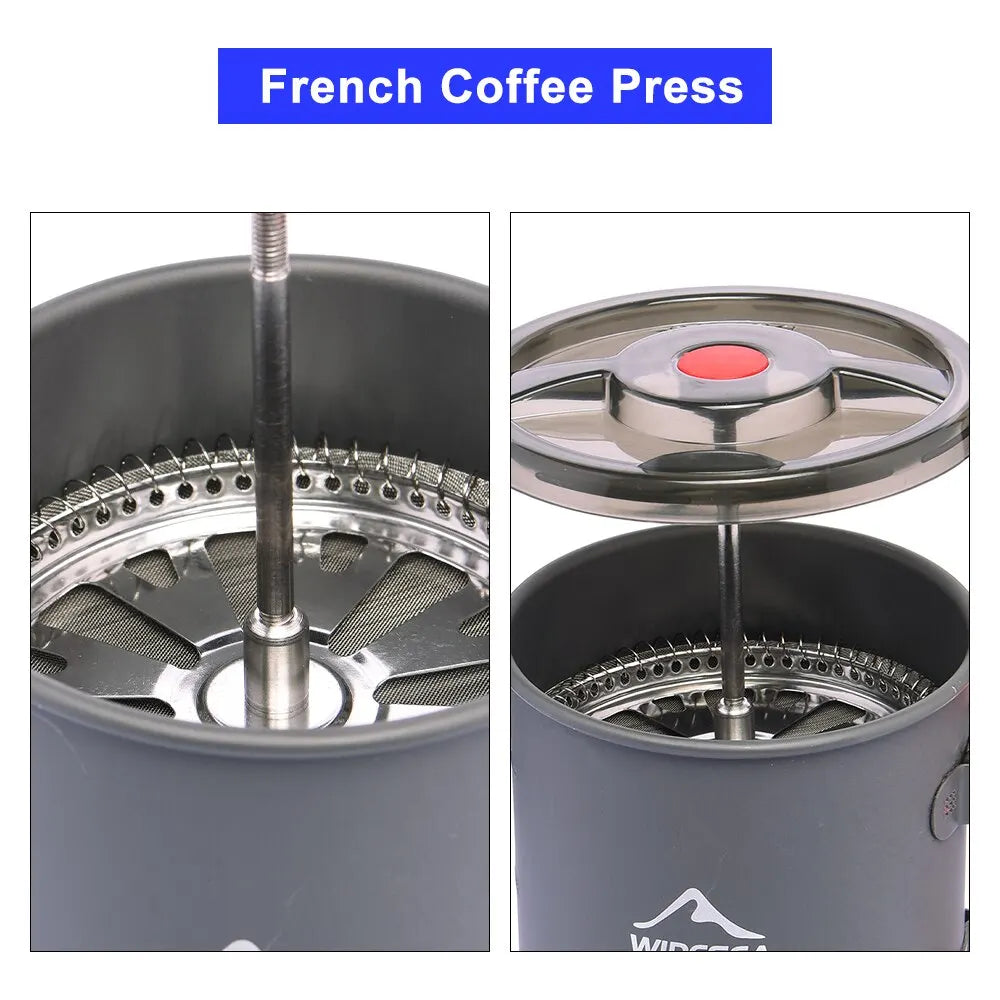 Camping Pot with French Press 750ml Grey Camp Cooking - Tophatter Daily Deals
