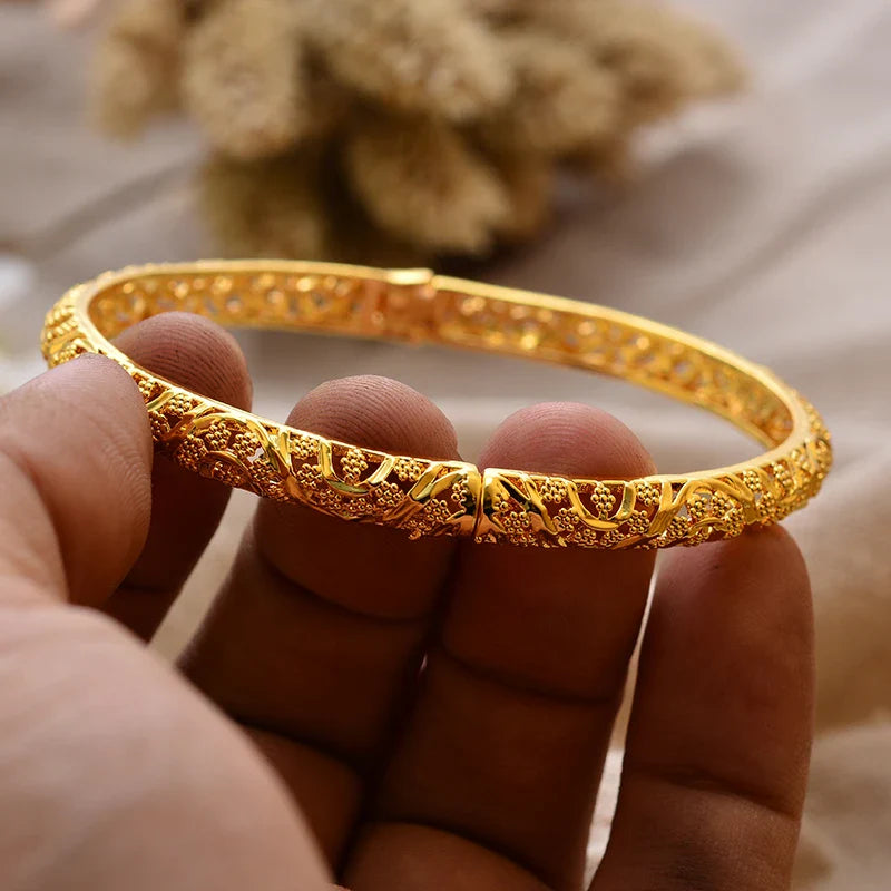 Gold Plated Bangles Luxury Arabic Wedding Bracelet - Tophatter Daily Deals