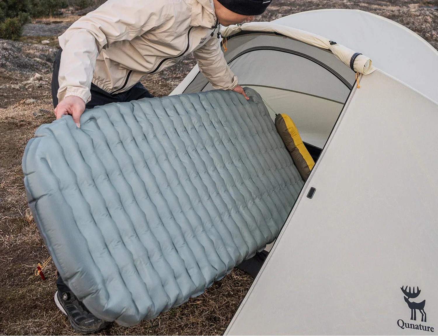 Inflatable Camping Sleeping Pad Waterproof Blue Camping & Hiking - Tophatter Daily Deals