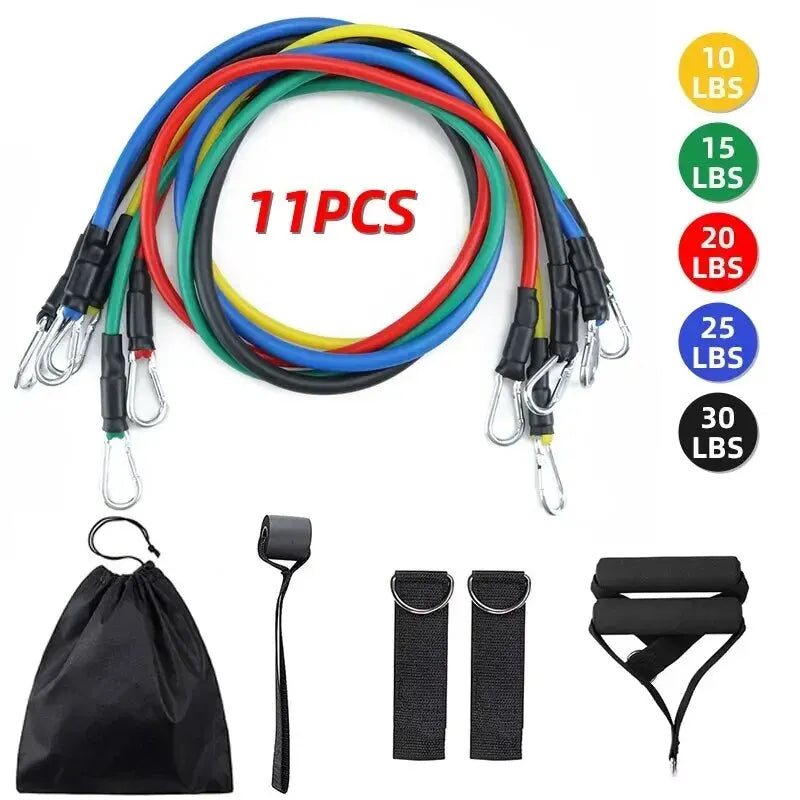 Resistance Bands Set 11Pc Portable Full Body Kit Workout Items in Set11 - Tophatter Daily Deals