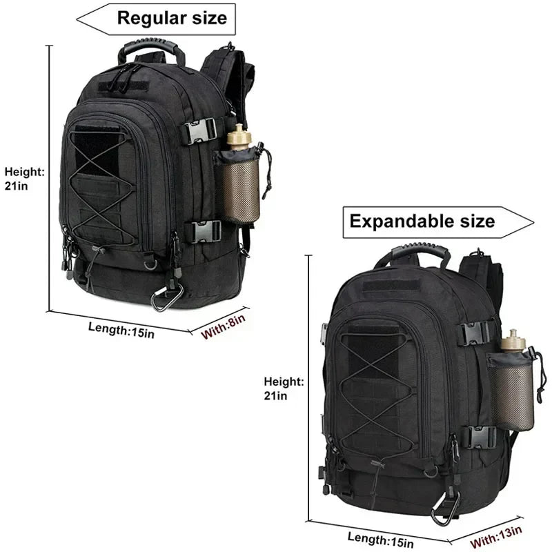 Tactical MOLLE Backpack Heavy-Duty Rucksack Black Backpacks - Tophatter Daily Deals