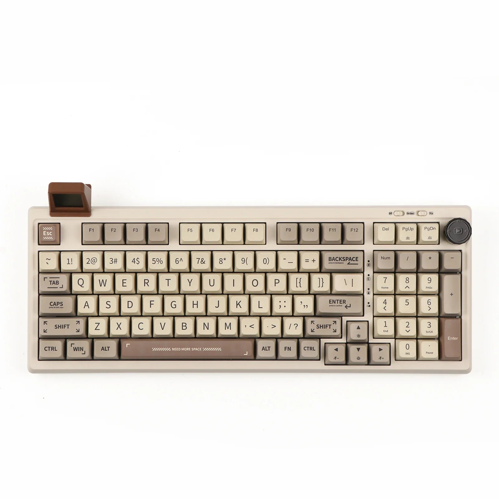 Mechanical Keyboard 97Key 95 Percent Gasket Mini Display Retro White - Tophatter Daily Deals