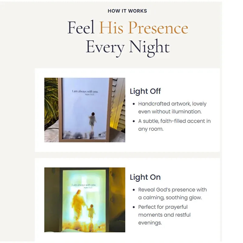 Jesus LED 4D Wall Art Lamp Picture Frame PVC Devotional - Tophatter Daily Deals