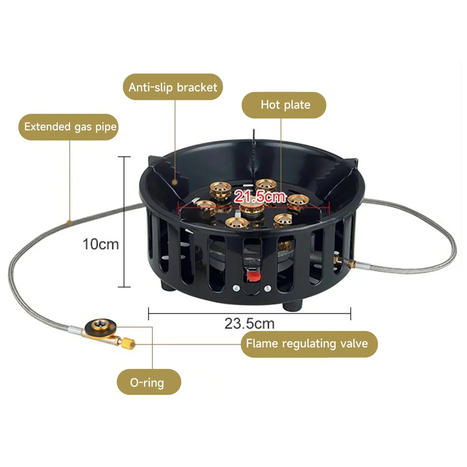 19800W Camping Stove 7-Core Fire Holes Black Camp Cooking - Tophatter Daily Deals
