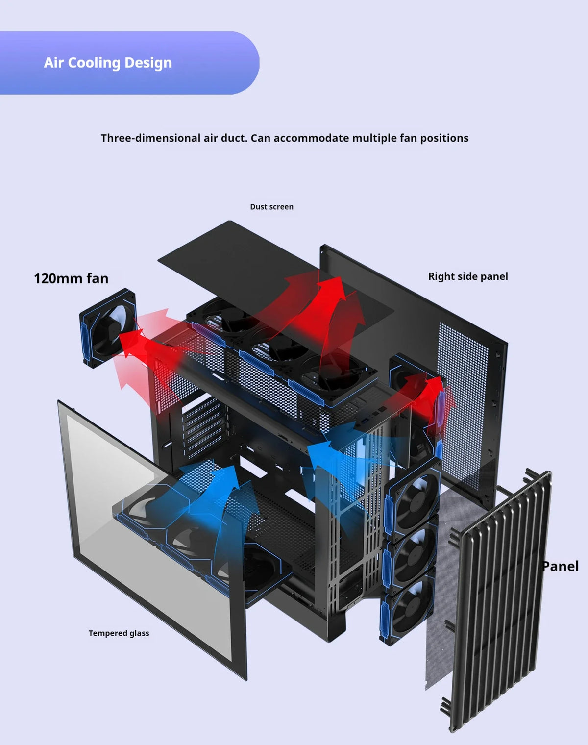PC Case Glass Side ATX M ATX ITX Support 360mm Radiator - Tophatter Daily Deals
