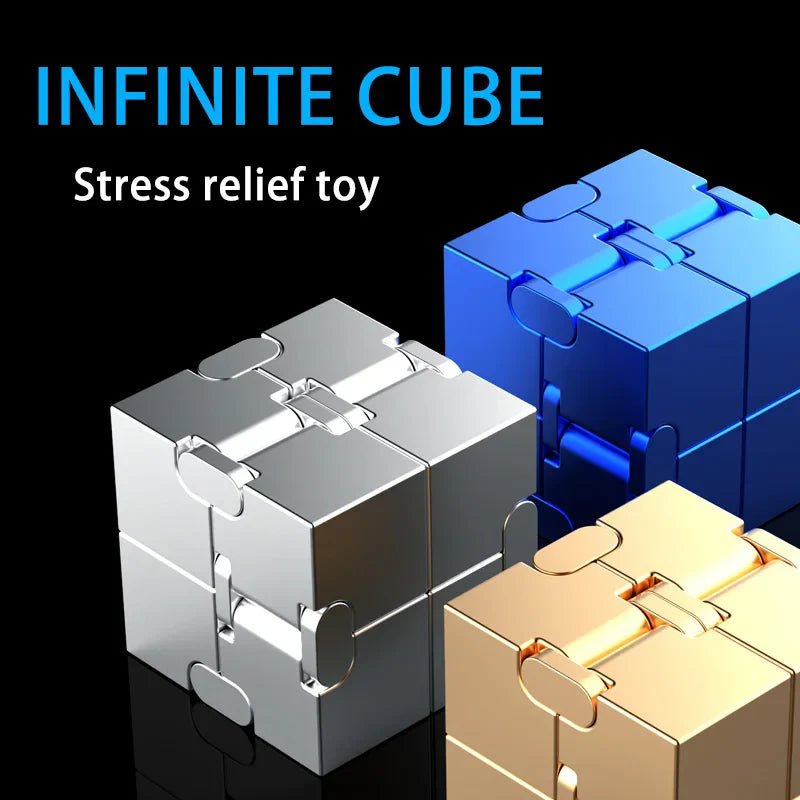Metal Magic Cube Stress Relief Toy Portable Puzzle Focus - Tophatter Daily Deals