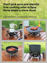 Folding 3800W UFO Camping Stove Black Camp Cooking - Tophatter Daily Deals