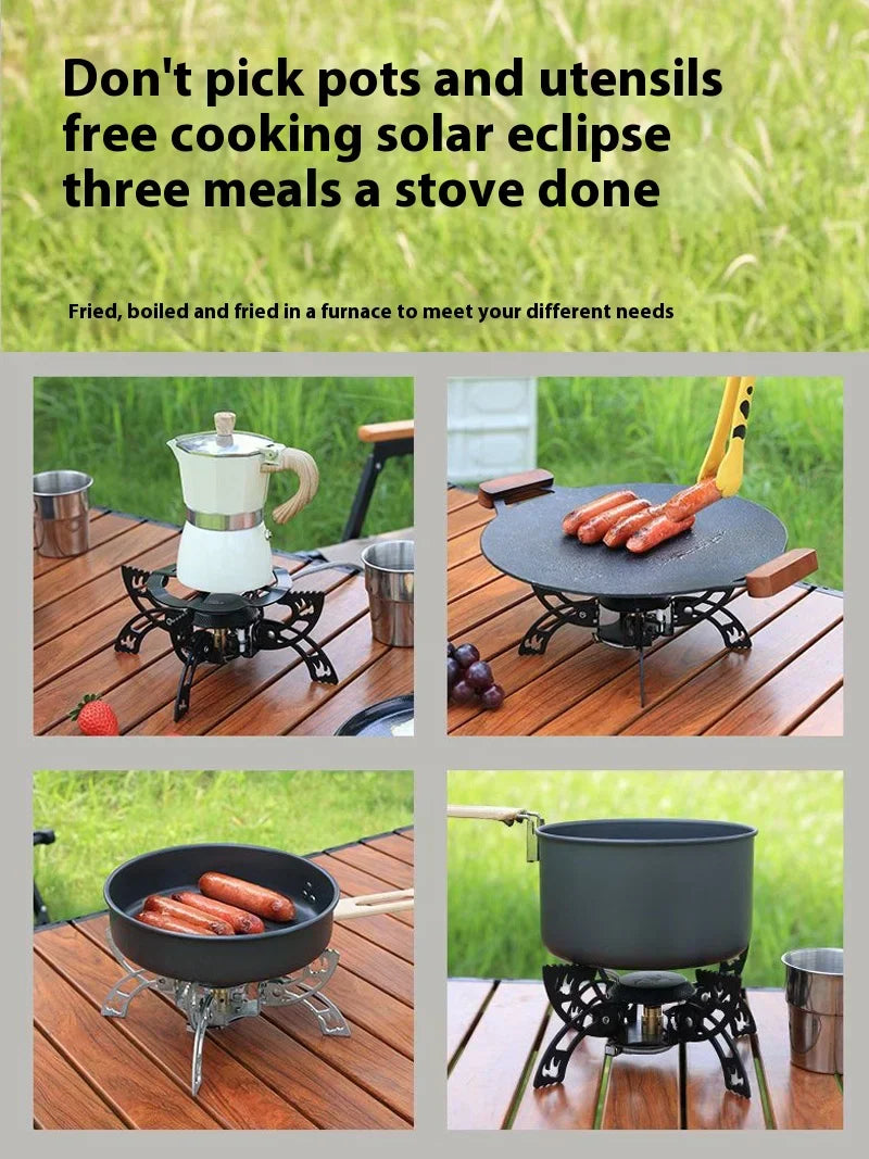 Folding 3800W UFO Camping Stove Black Camp Cooking - Tophatter Daily Deals