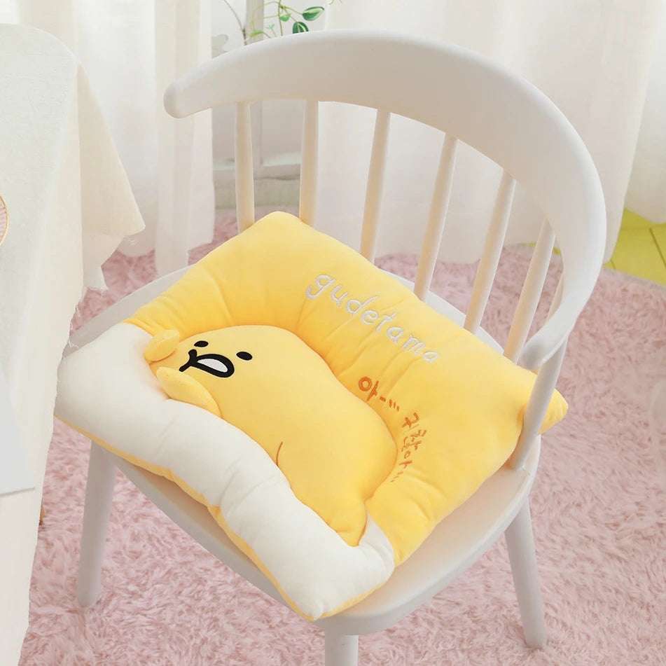 Sanrio Lazy Egg Gudetama Plush Pillow Cushion Chair Cover Square 40cm Food - Tophatter Daily Deals
