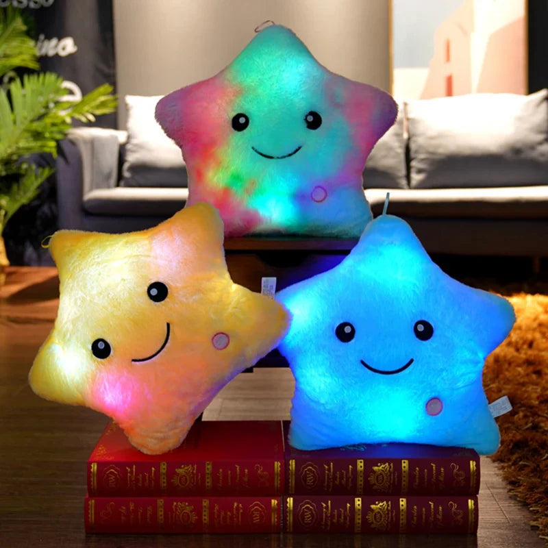 Luminous Star Plush Glowing LED Stars Cushion Outer Space - Tophatter Daily Deals