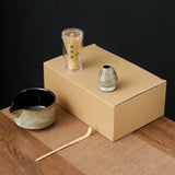 Matcha Tea Set Handmade Pottery Bowl Bamboo Whisk Kit 4pcs white paper box - Tophatter Daily Deals