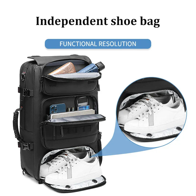 50L Travel Backpack Anti-Theft Design Black Backpacks - Tophatter Daily Deals