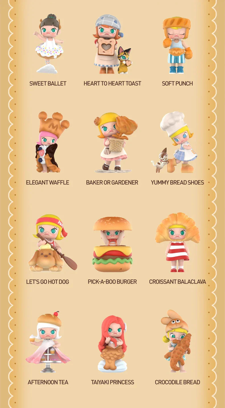 Genuine Pop Mart Molly Carb-Lover Series Figures Blind Box Food - Tophatter Daily Deals