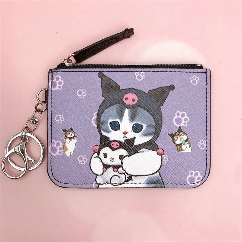 Mofusand x Sanrio Card Holder Coin Purse Keyring Kuromi Animals - Tophatter Daily Deals