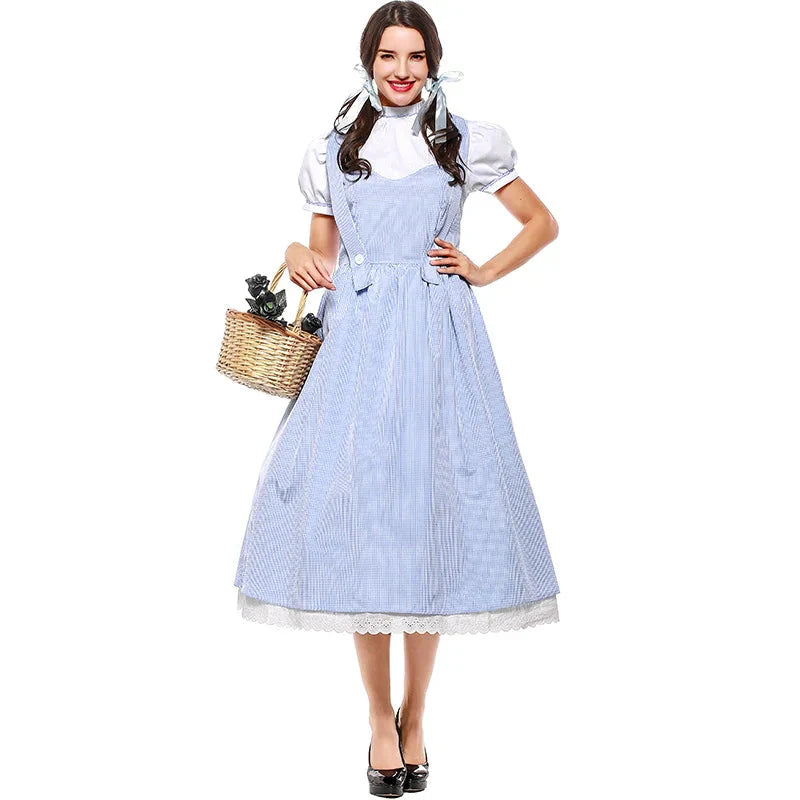 Dorothy Blue Gingham Dress Costume Halloween 2025 Cosplay - Tophatter Daily Deals