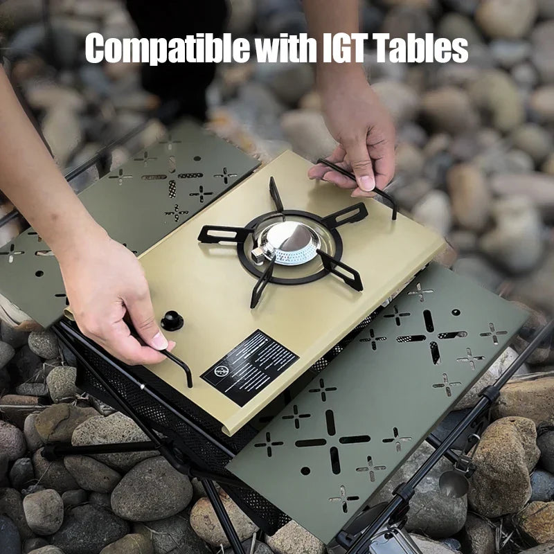 4000W Portable Gas Stove Burner High-Power Khaki Camp Cooking - Tophatter Daily Deals