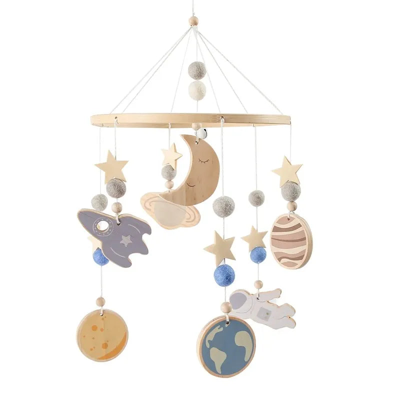 Baby Crib Mobile Wooden Musical Newborn Sensory Toys V - Tophatter Daily Deals