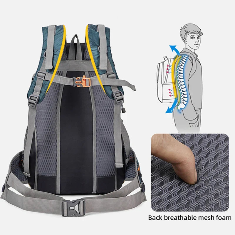 Climbing Camping Backpack Gear Storage Blue Backpacks - Tophatter Daily Deals