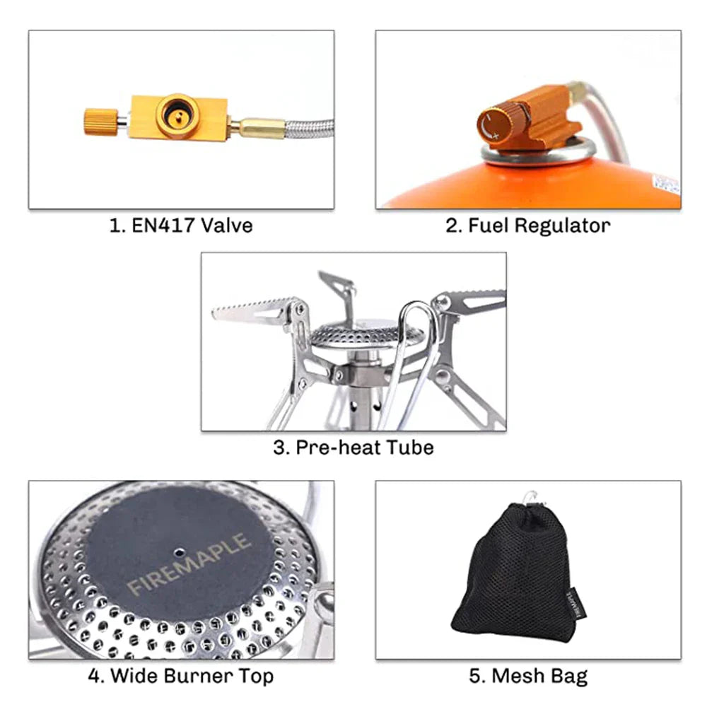 Camping Gas Stove 2800W Dual-Channel Silver Camp Cooking - Tophatter Daily Deals