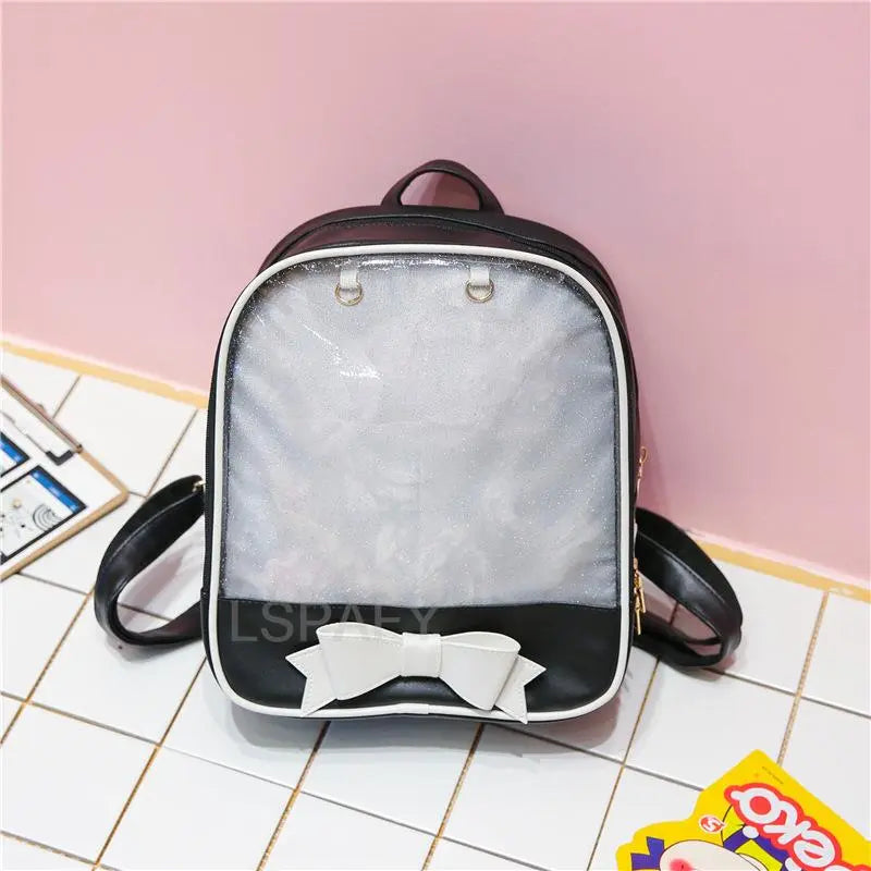 Clear Transparent Bow School Backpack Rucksack Japanese School Mythical - Tophatter Daily Deals