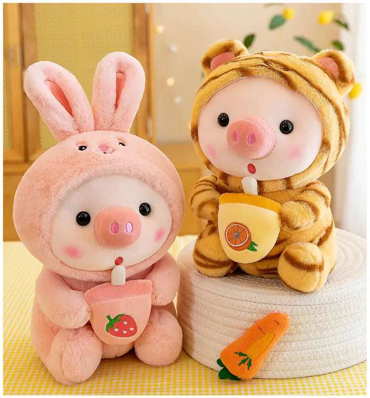 Bubble Tea Pig Plush Animals - Tophatter Daily Deals