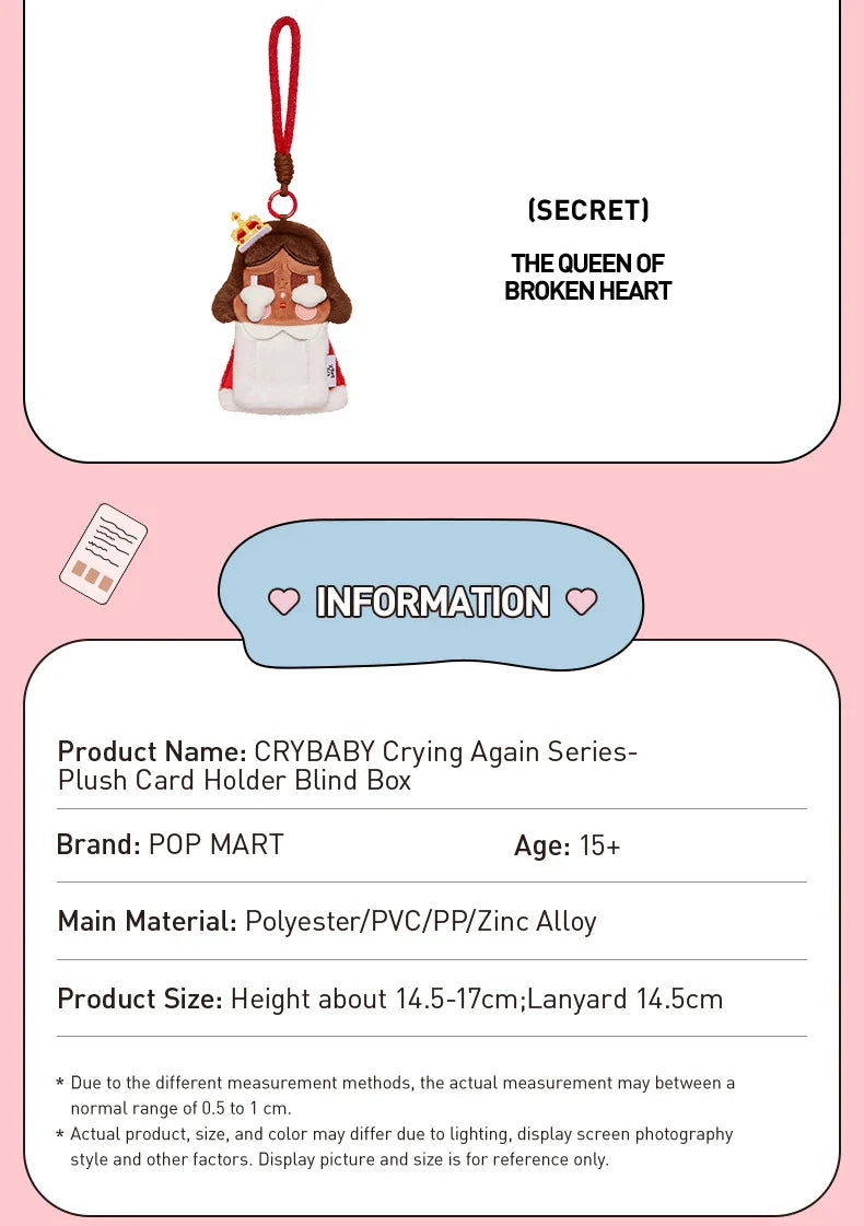 Genuine Pop Mart Crybaby Crying Again Series - Plush Card Holder Blind Box Animals - Tophatter Daily Deals