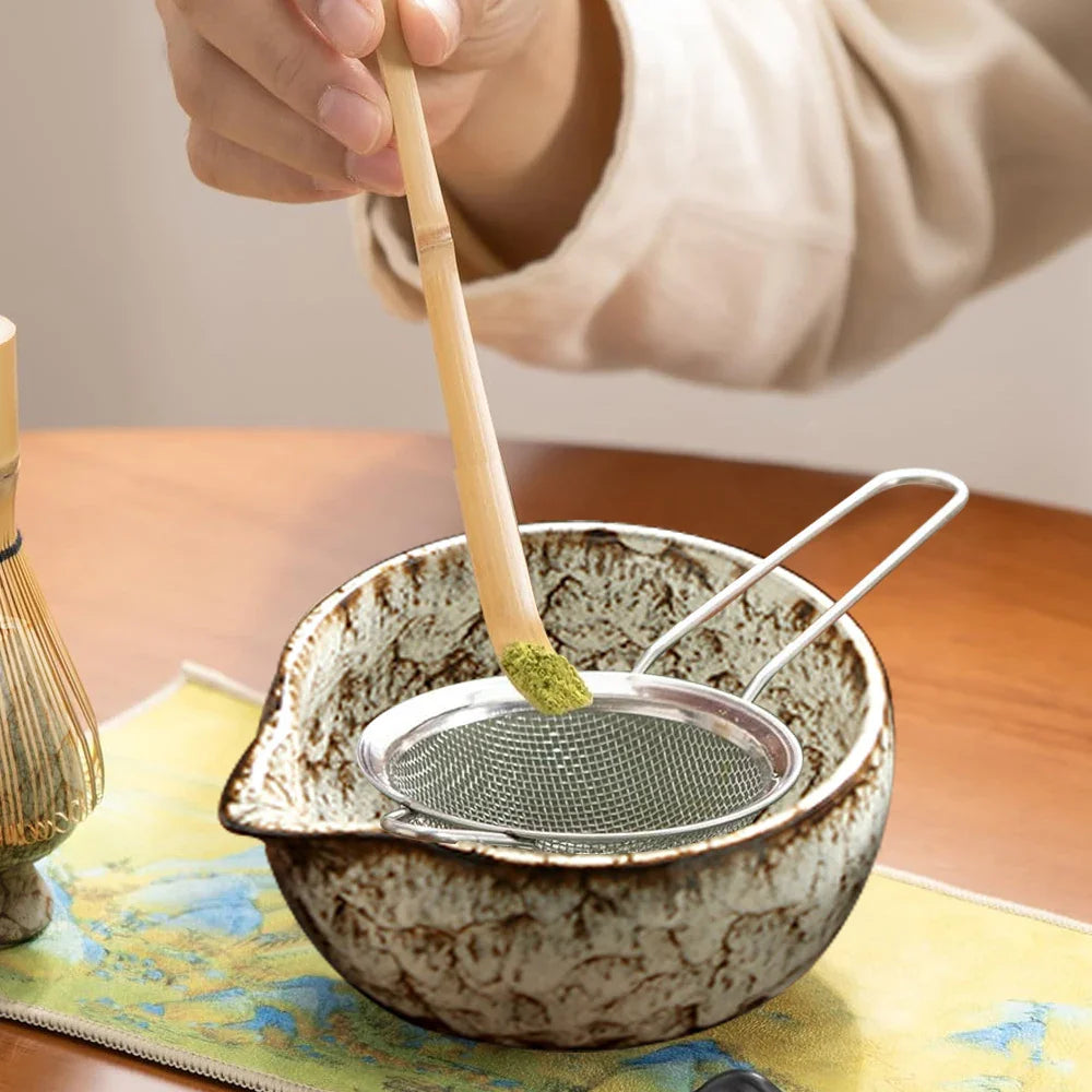 Matcha Tea Set Ceramic Bowls With Bamboo Whisk 6 Piece - Tophatter Daily Deals