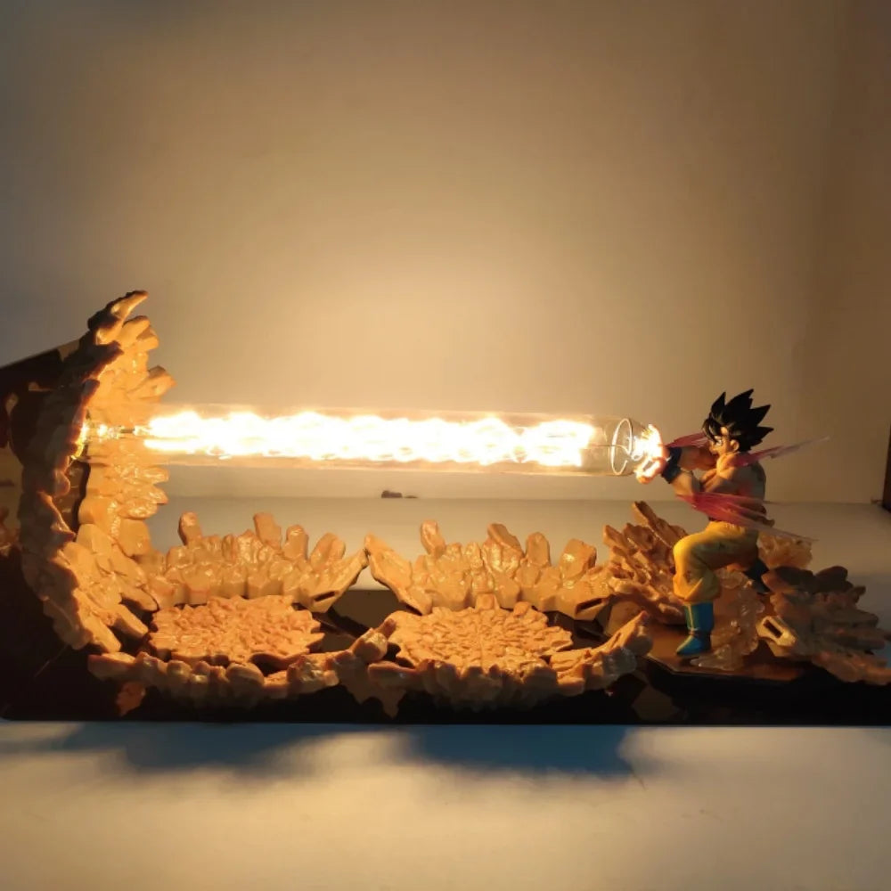 Dragon Ball Anime Son Goku KaMeHaMeHa Lamp Led Bulb Action Figures Model Figurine Figure & Base & Lamp DIY Decoration Collection - Tophatter Daily Deals