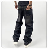 Oversized Men's Jeans - Straight Cut, Washed Denim, Autumn - Tophatter Daily Deals
