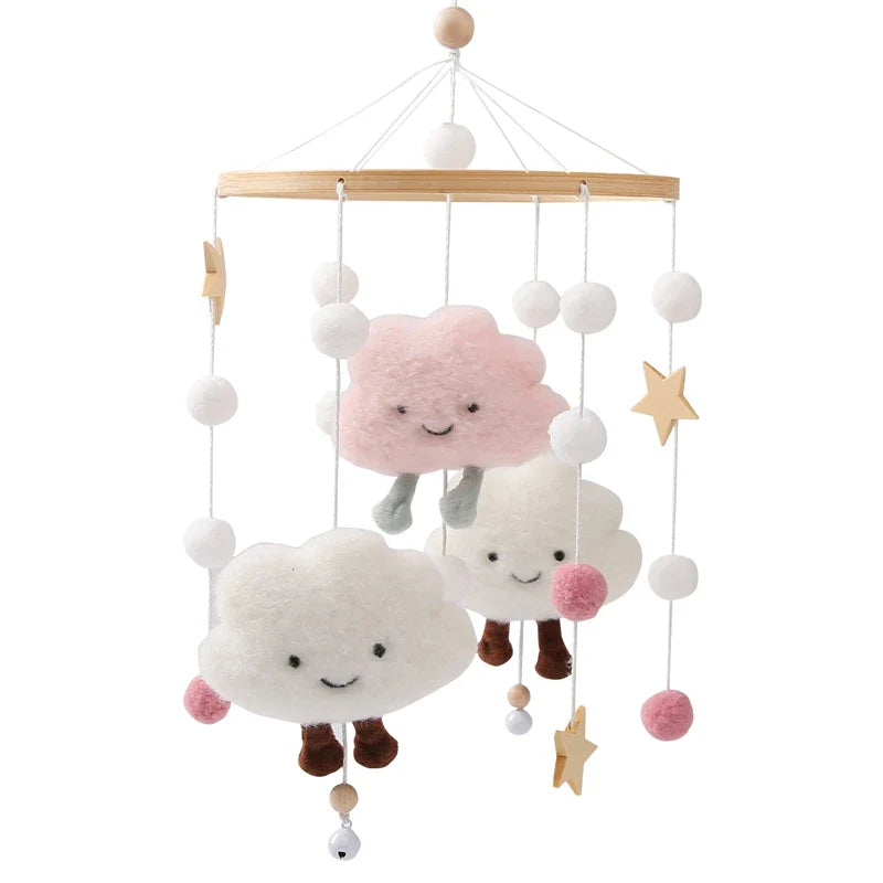 Wooden Rabbit Crib Mobile Newborn Sensory Toys Soft bed bell 6 - Tophatter Daily Deals