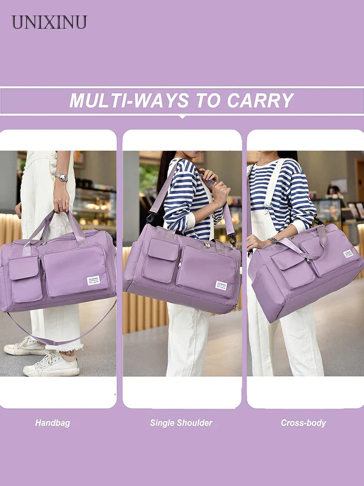 Womens Carry-On Travel Duffel Bag with Shoe Compartment Luggage & Bags > Duffel Bags > Gym Duffel Bags - Tophatter Daily Deals