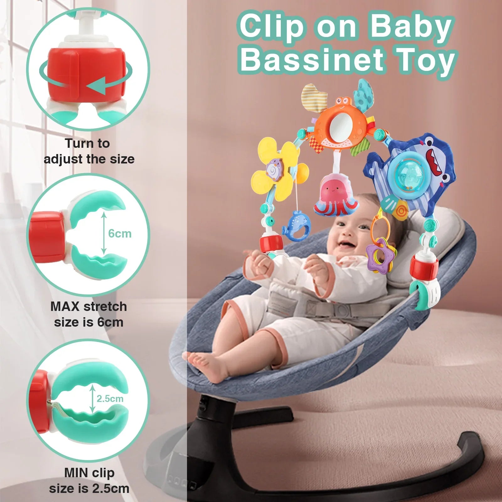 Stroller Activity Arch Toy Newborn Sensory Toys Fine Motor - Tophatter Daily Deals