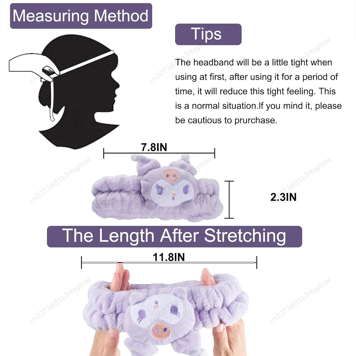 Headband for Washing Face Sanrio Kuromi Melody Cinnamoroll Anime - Tophatter Daily Deals