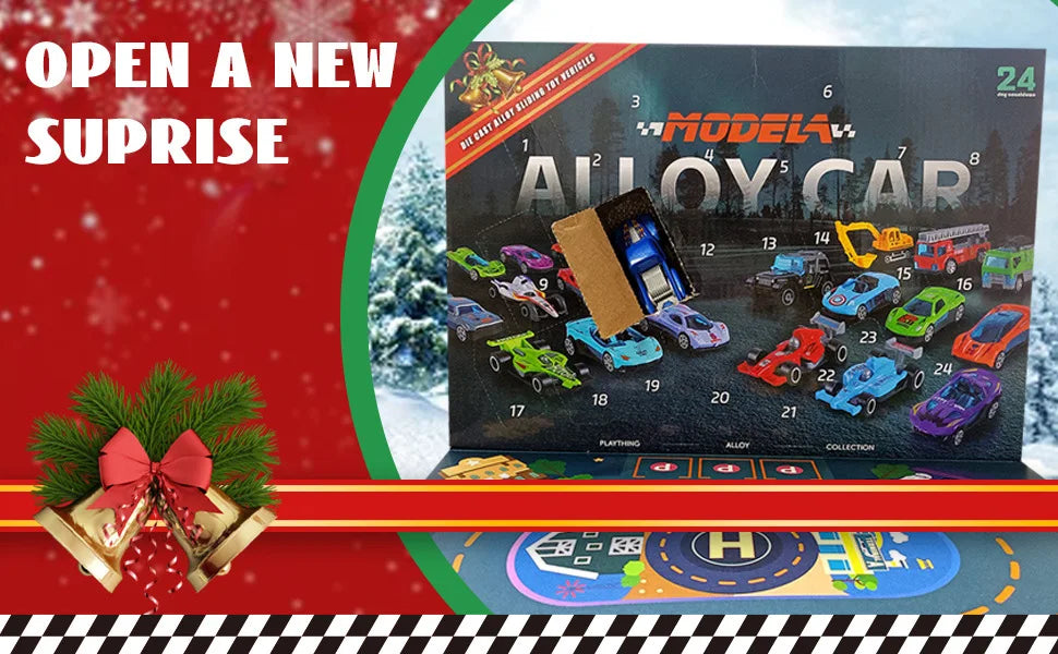 Advent Calendar 24 Alloy Cars Set Christmas Countdown - Tophatter Daily Deals
