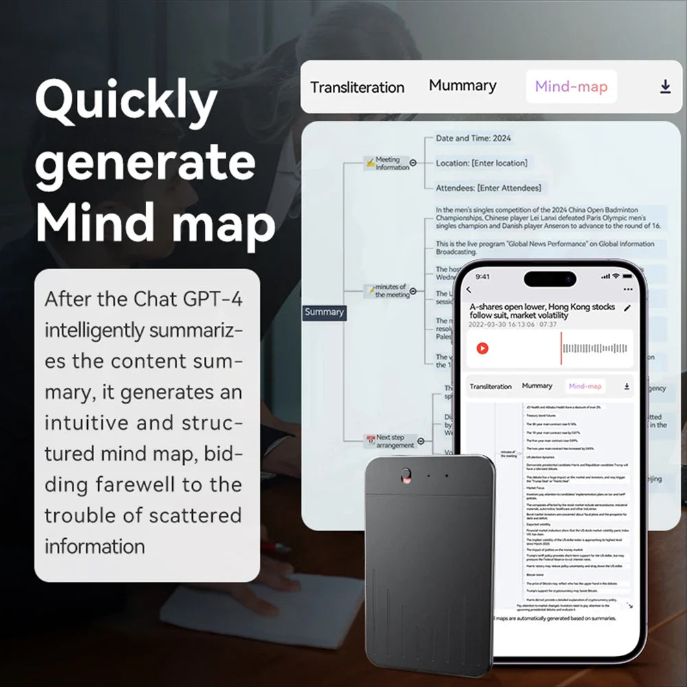 Voice Recorder AI ChatGPT4 Mini Transcribe Translator - Tophatter Daily Deals