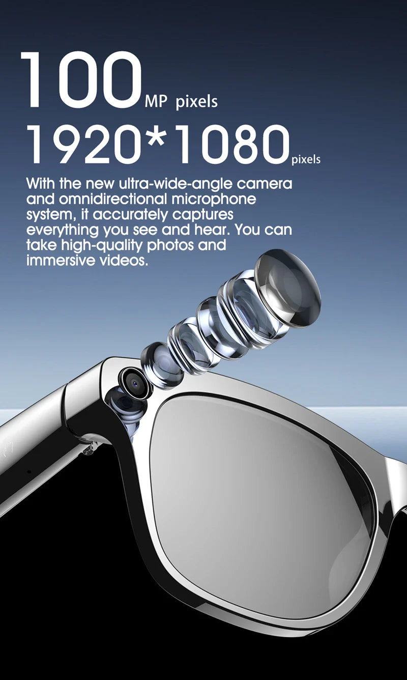 4K AI Smart Camera Glasses Photochromic Travel Handsfree - Tophatter Daily Deals