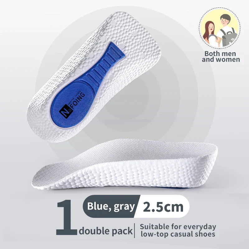 Height Increase Memory Foam Insoles With Arch Support Plantar Fascia Insole 2.5cm White - Tophatter Daily Deals
