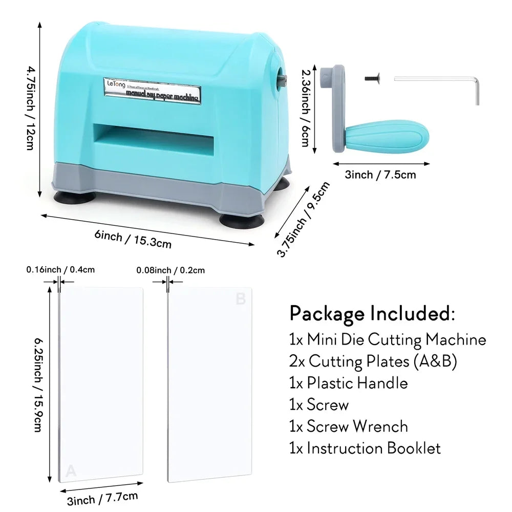 Mini Die Cutting Machine Portable Paper Embossing Tool 1 Set Blue - Tophatter Daily Deals