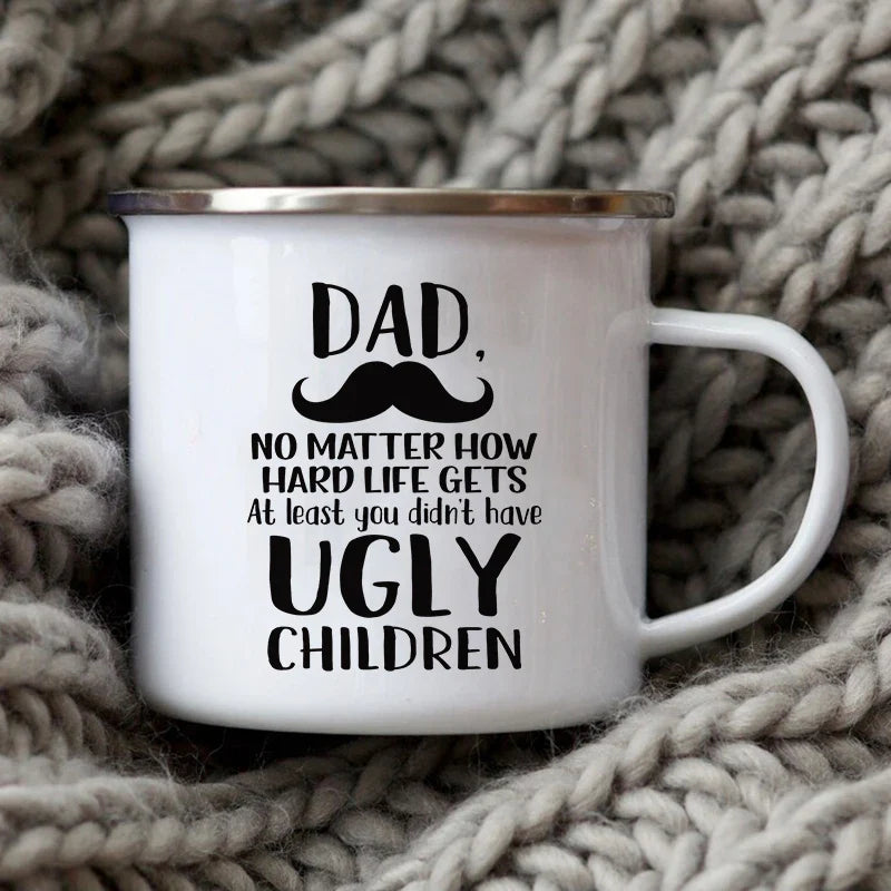 Dad Nutritional Facts Coffee Mug Enamel Cup for Papa Daddy Stepdad Father’s Day Gift Best Dad Ever Cups Dad Gifts From Kids XH5949-A015WH-8 - Tophatter Daily Deals