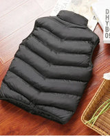 Warm Men’s Puffer Vest - Short Quilted, Polyester, Winter - Tophatter Daily Deals