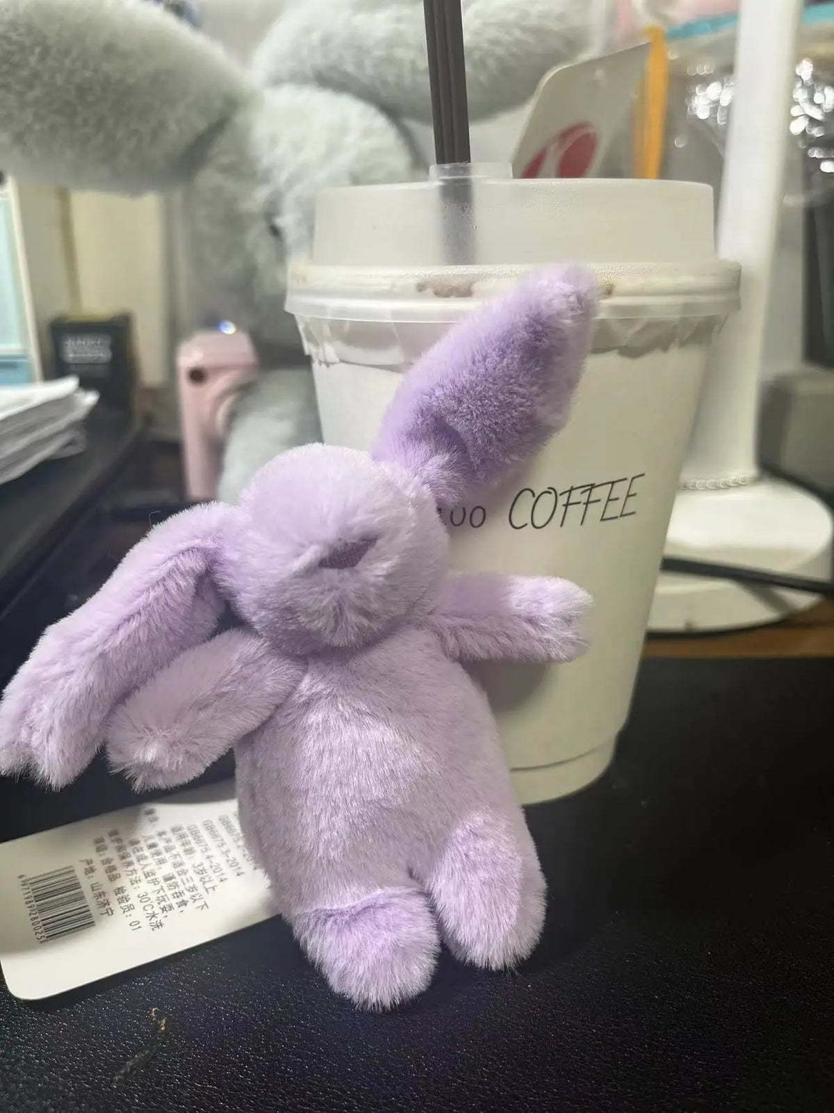Rabbit Plush Keychain Cute Bunny Bag Charm Soft Gift Purple - Tophatter Daily Deals
