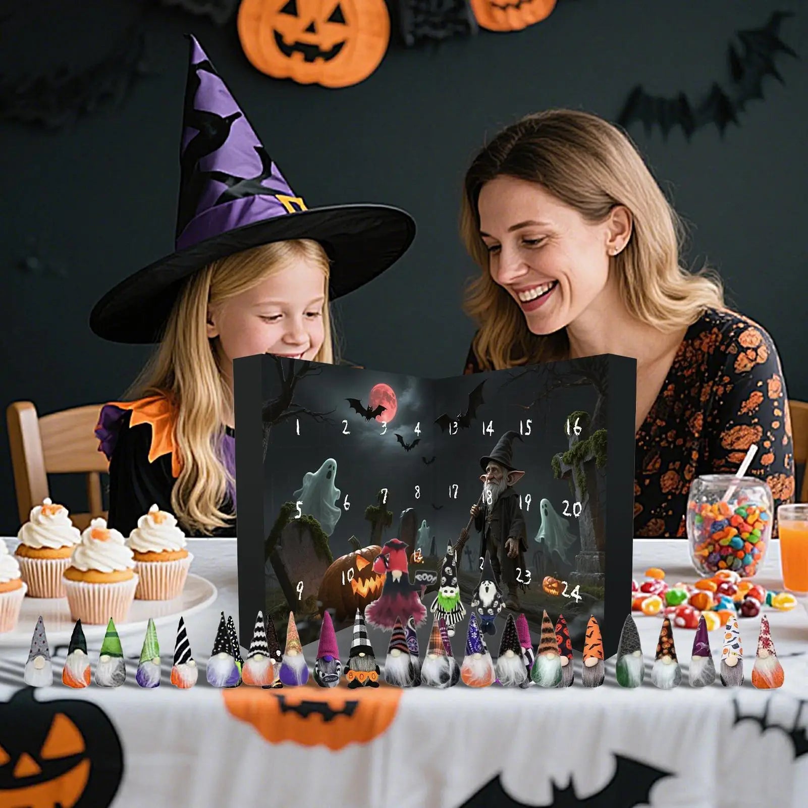 Gnome Countdown Calendar 24 Day Halloween Decor 2025 - Tophatter Daily Deals
