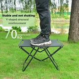 Foldable Hollowed Surface Camping Table Black Camp Furniture - Tophatter Daily Deals
