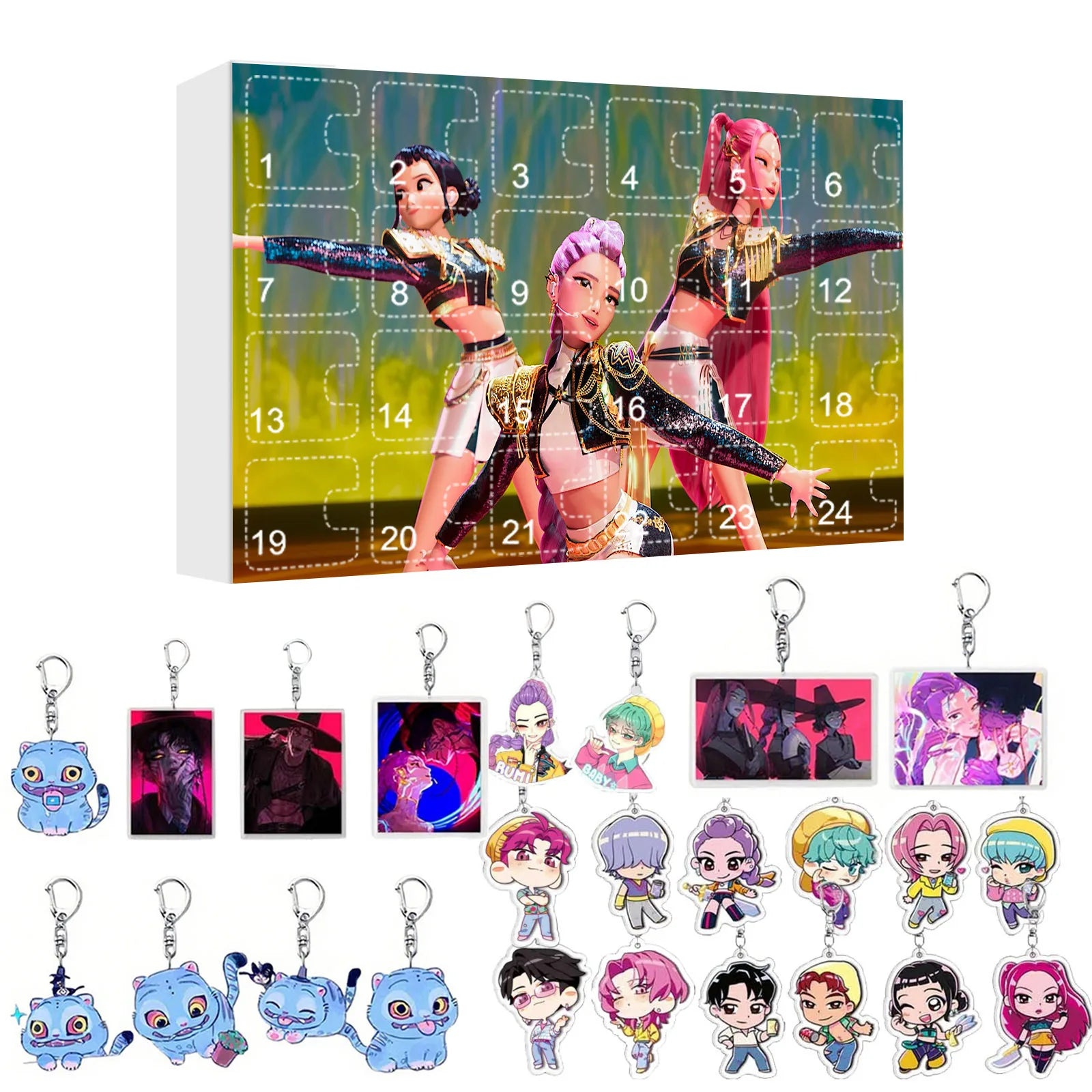 Kpop Advent Calendar 24 Day Demon Hunters Keychain Gift 26 - Tophatter Daily Deals