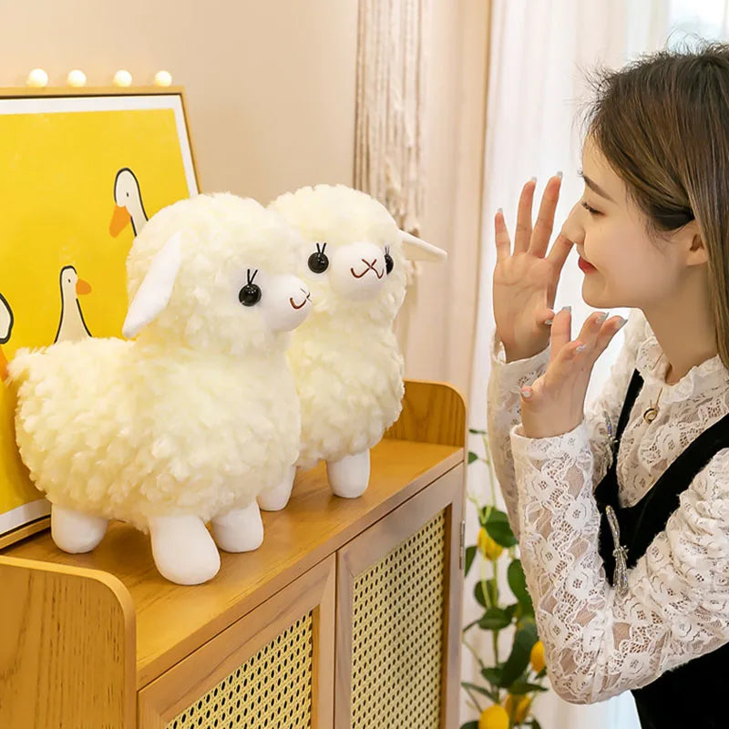 White Alpaca Sheep Llama Stuffed Plush Toy Animals - Tophatter Daily Deals