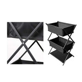 3-Tier Folding Camping Storage Rack Organizer Black Camp Furniture - Tophatter Daily Deals