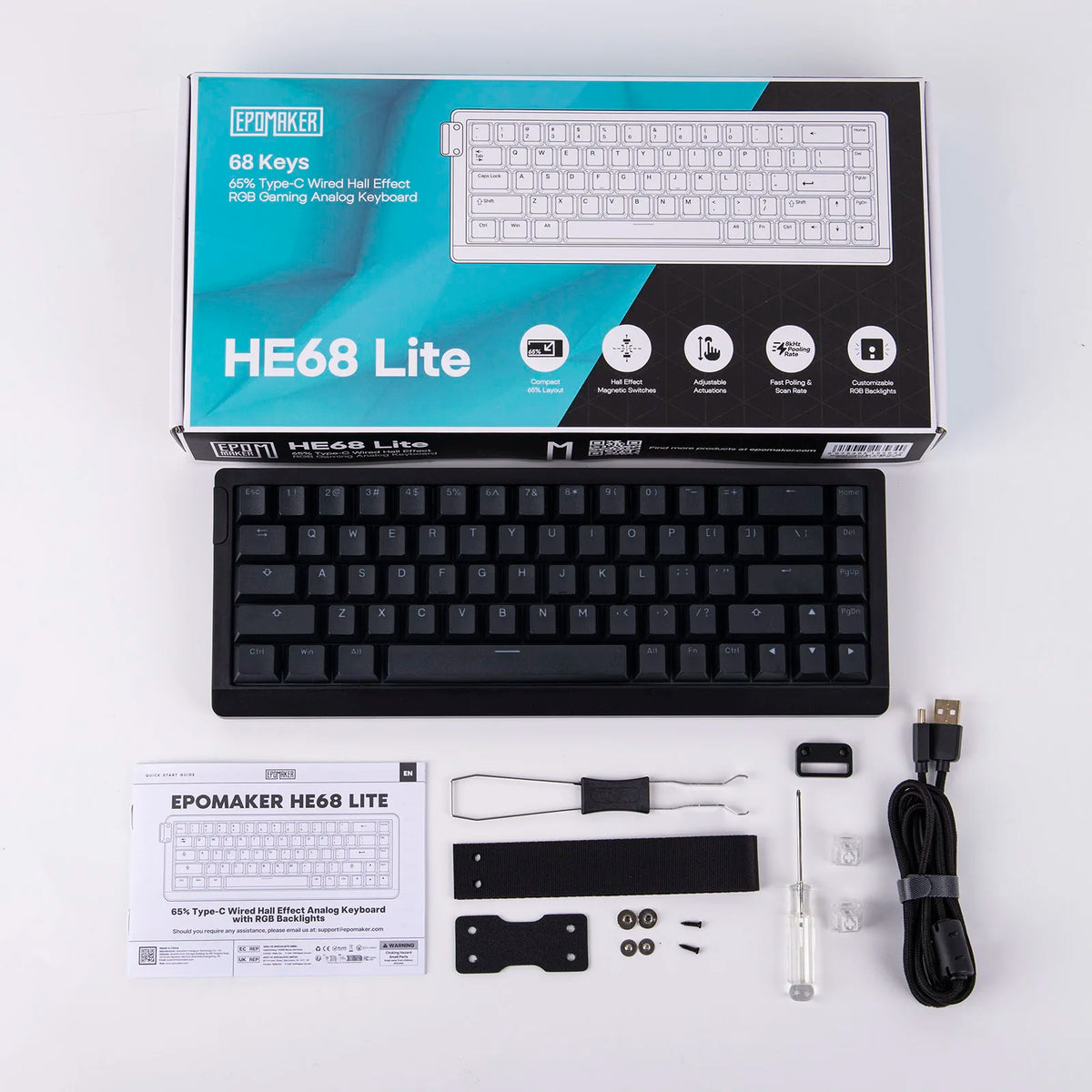 Mechanical 65 Percent Magnetic Wired Keyboard RGB Backlit - Tophatter Daily Deals