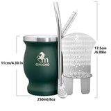 Yerba Mate Bombilla Set Stainless Steel Mate Kit Easy Clean - Tophatter Daily Deals